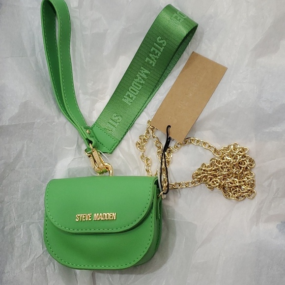 Steve Madden‎ bwaldo green flare wristlet belt bum bag with 3 removable straps - Picture 8 of 12